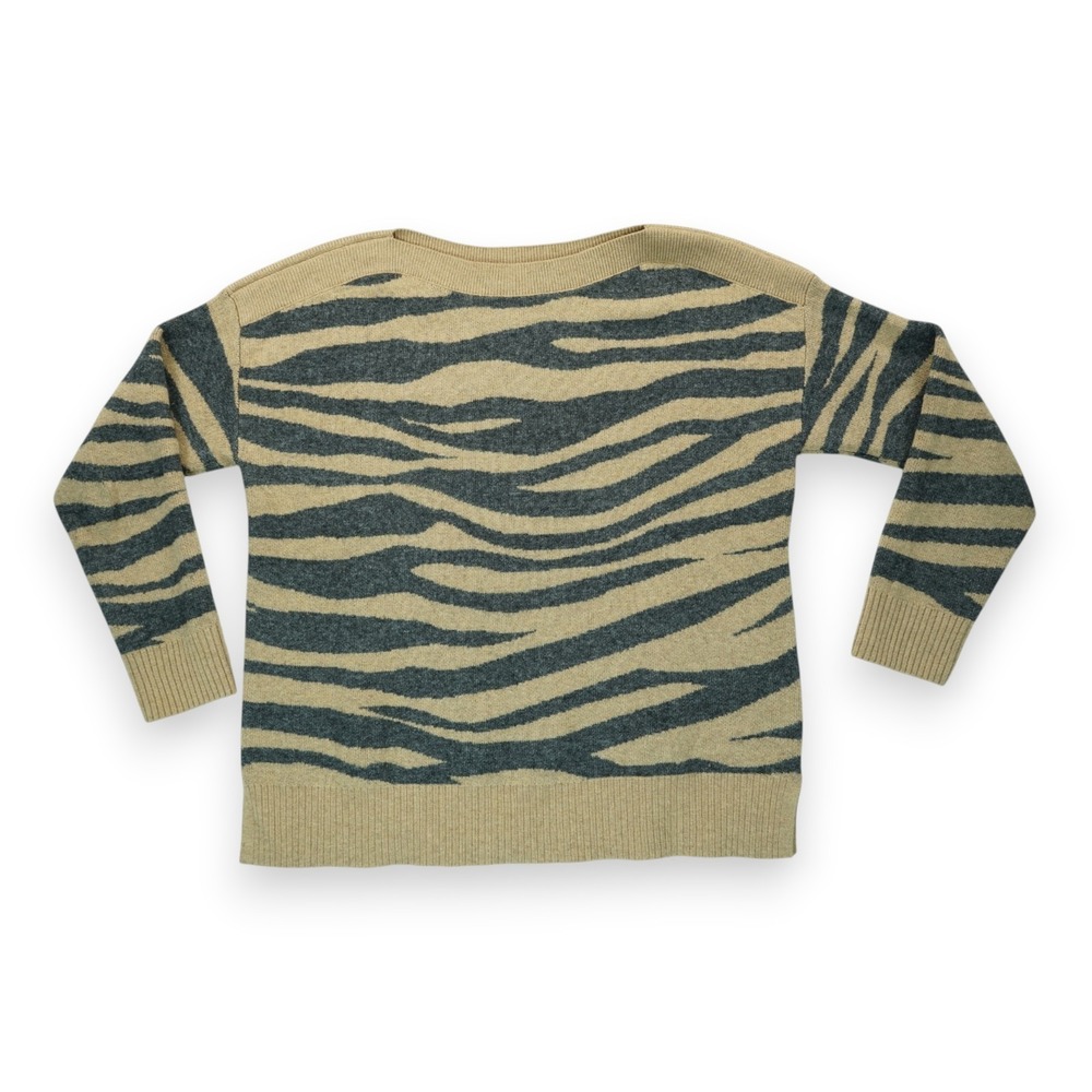 LOFT Sweater Zebra Pattern Women's Size Small Boat Neck